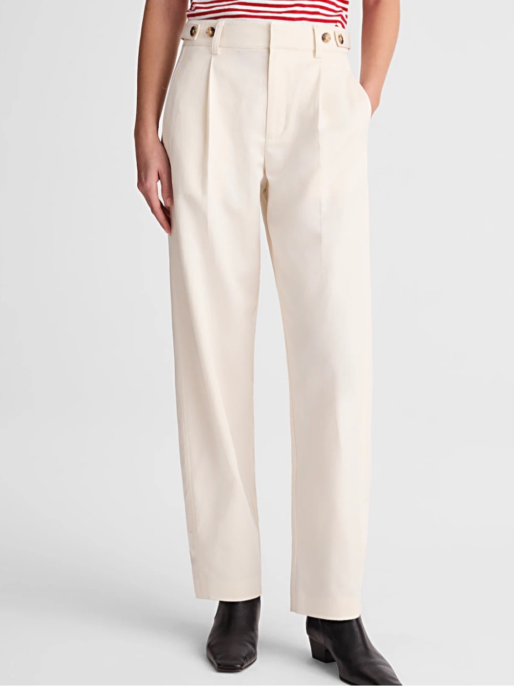 Madewell NWT The Barrel-Leg Pant in Drapey Twill Vintage Ivory Size 2 - Picture 2 of 13